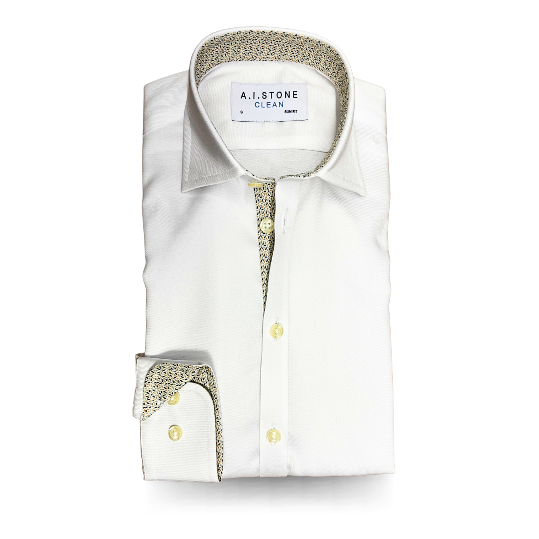 CLEAN Boys Twill NON IRON Cutaway Collar Shirt Long Sleeves Contrast 8 – A . I . S T O N E
