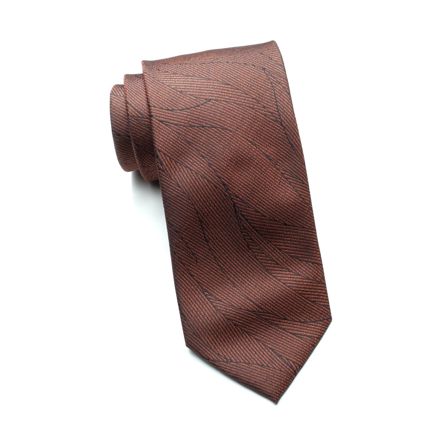 Mens Aurelio & Co Tie – Burnt Umber Leaf