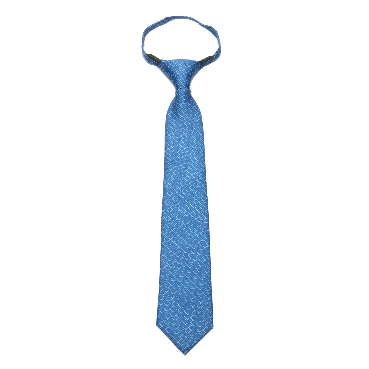 Boys Zipper Tie – Azure Lattice