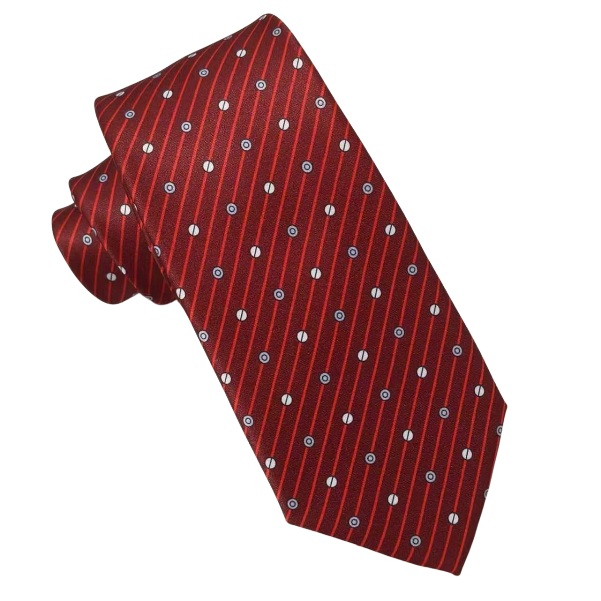 Mens Aurelio & Co Tie – Crimson Pindot