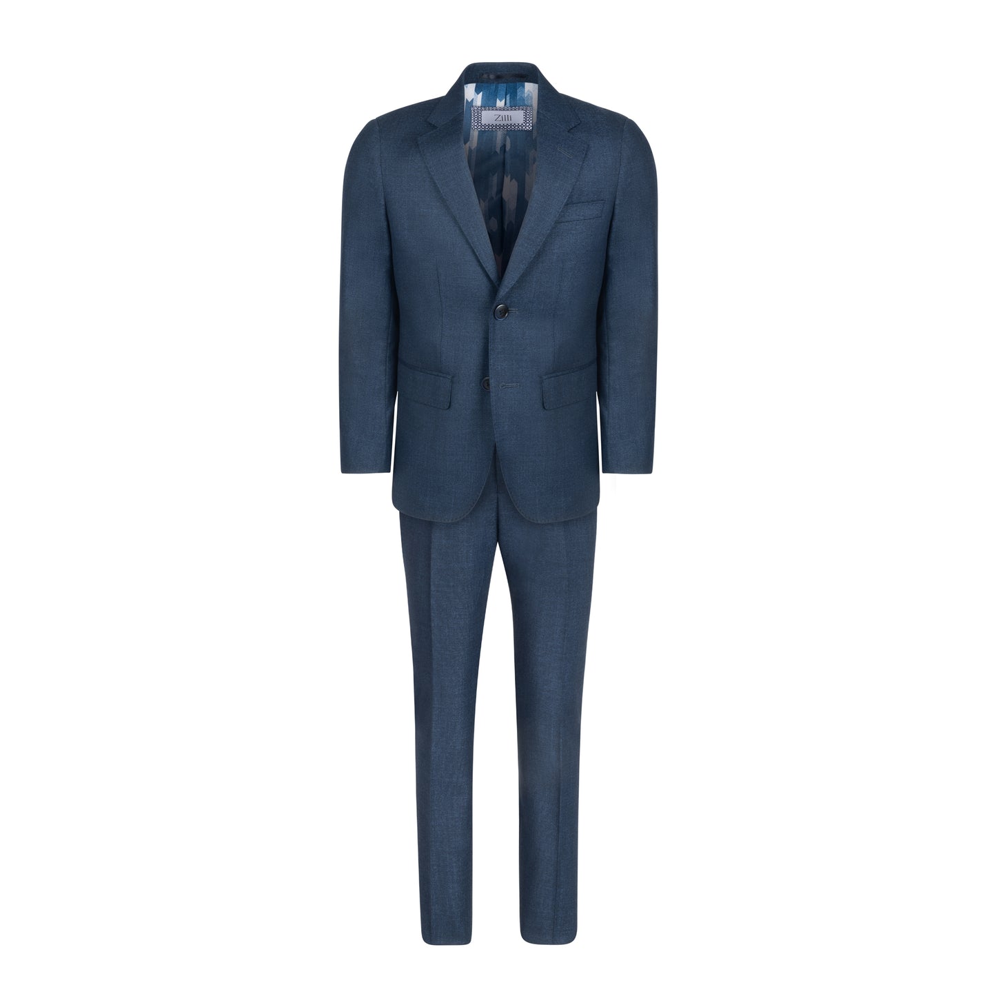 Boys Zilli Suit Medium Blue Textured