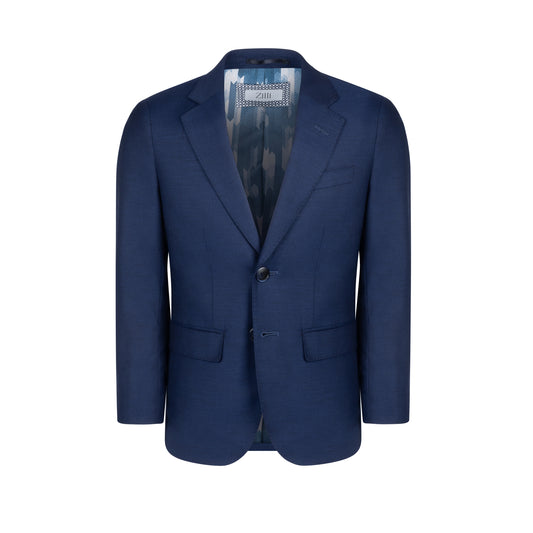 Boys Zilli Suit Classic Blue Textured