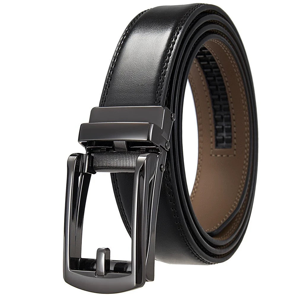 Boys Ratchet Track Belt – Smooth Leather with Gunmetal Pin Frame – Adjustable Fit