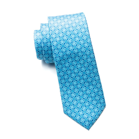 Boys Cache Tie – Aqua Matrix