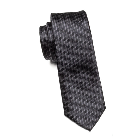 Boys Cache Tie – Onyx Chevron