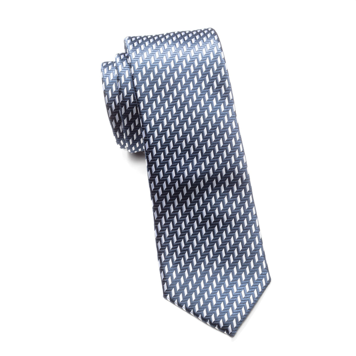 Boys Cache Tie – Slate Zigzag