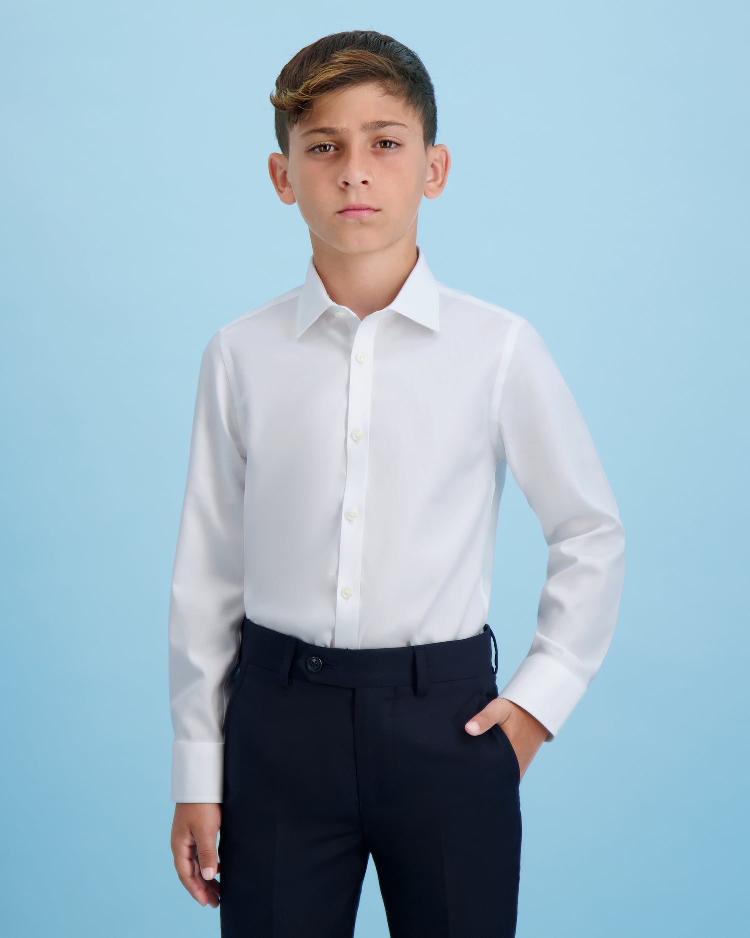 Boys Pre-order Twill Cutaway Collar NON IRON