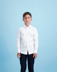 CLEAN Boys Twill NON IRON Cutaway Collar Long Sleeves