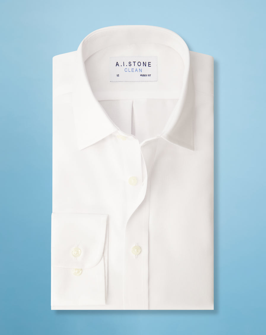 CLEAN Boys Twill Spread Collar Classic Fit Short Sleeves