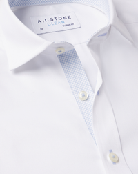 Boys CLEAN Short Sleeves Contrast Shirt with Powder Dot Contrast Fabric