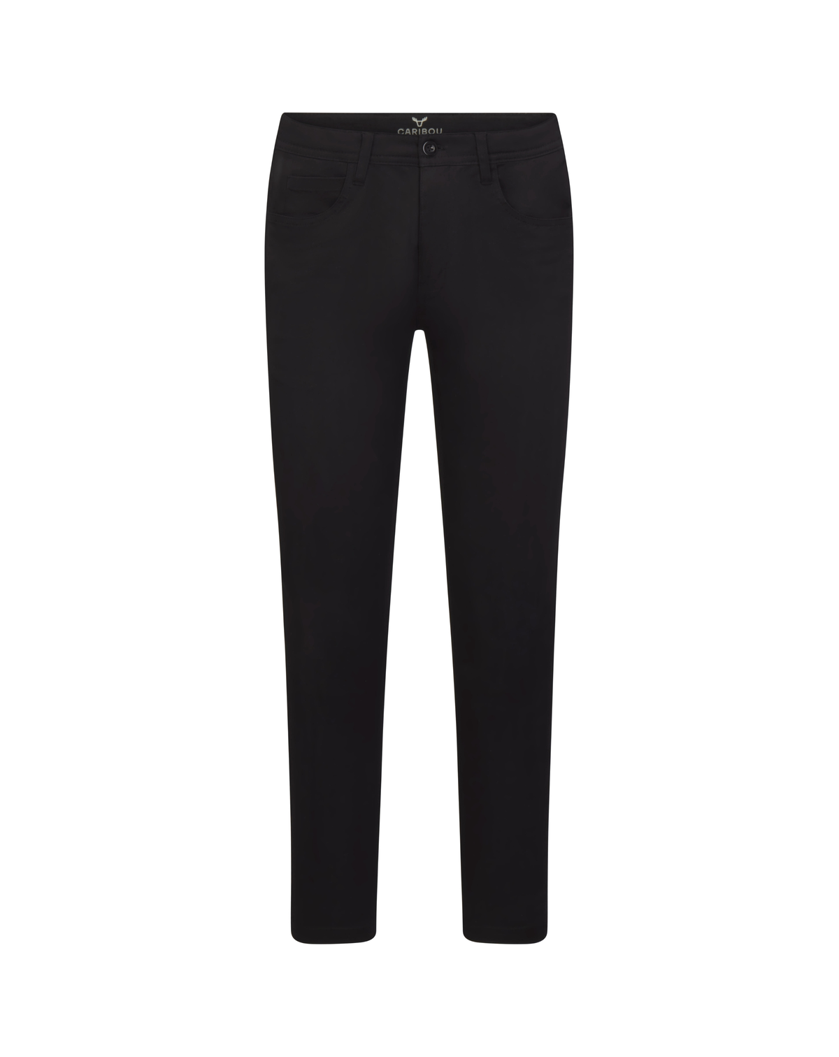 Boys Caribou black 5-pocket pant, front