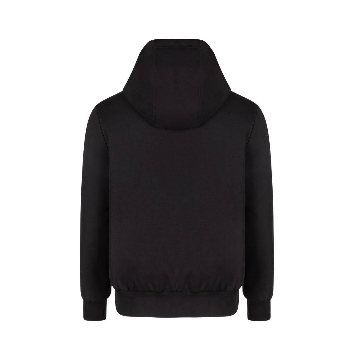 The Men's HALO Hoodie in black, back view