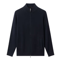 100% Wool Zip Sweater with Pockets
