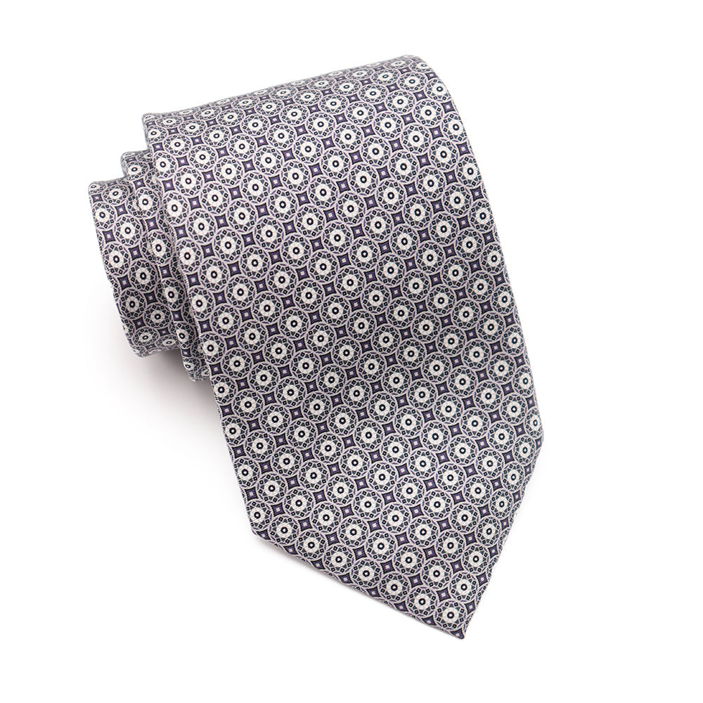 Mens Ledberry Silk Tie - Midnight Mosaic