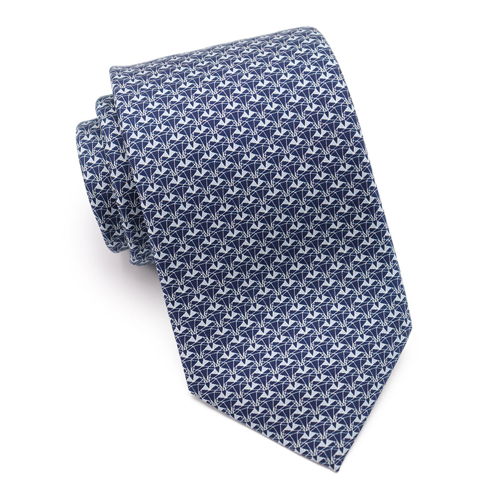 Mens Ledberry Silk Tie - Midnight Origami