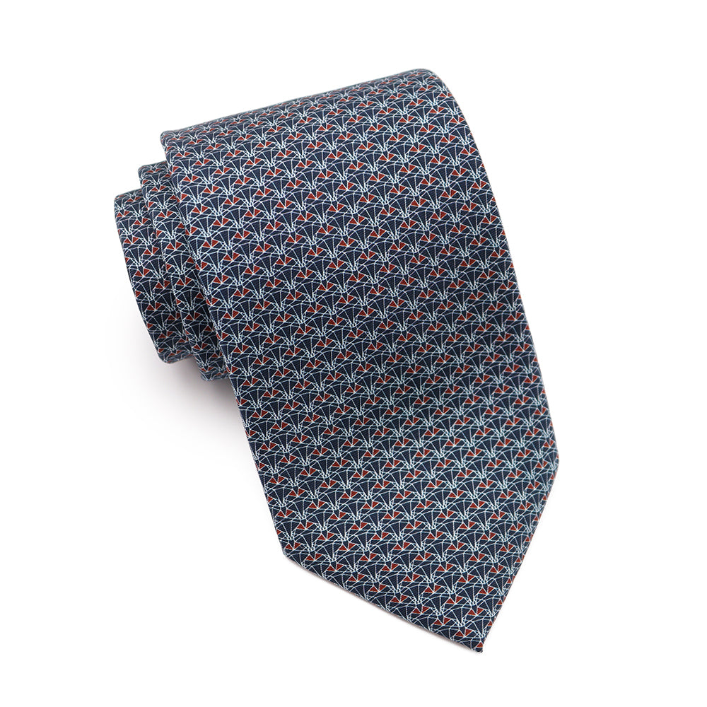 Mens Ledberry Silk Tie - Crimson Origami