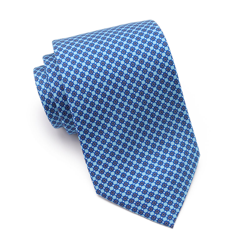 Mens Ledberry Silk Tie - Cobalt Floret