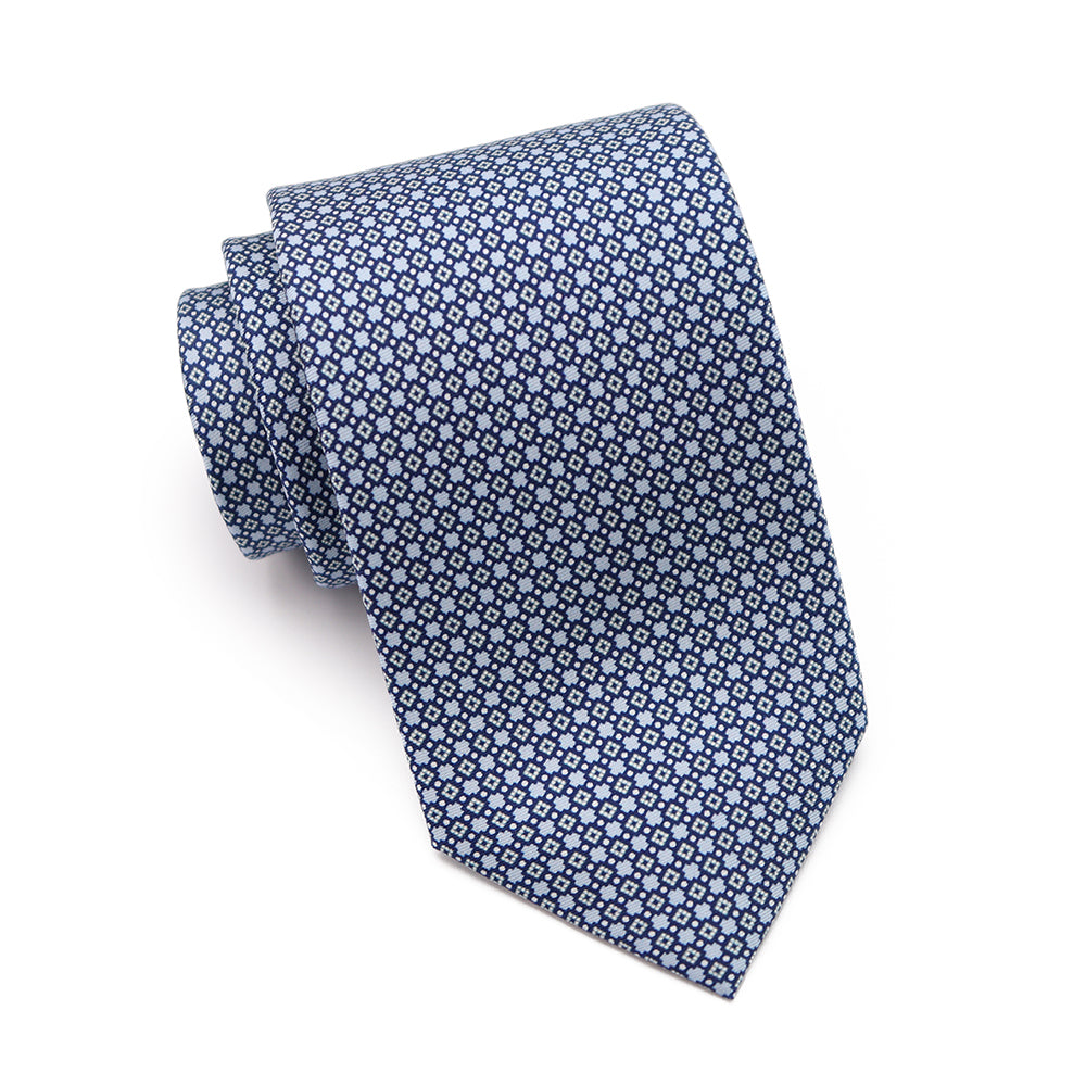 Mens Ledberry Silk Tie - Navy Floret