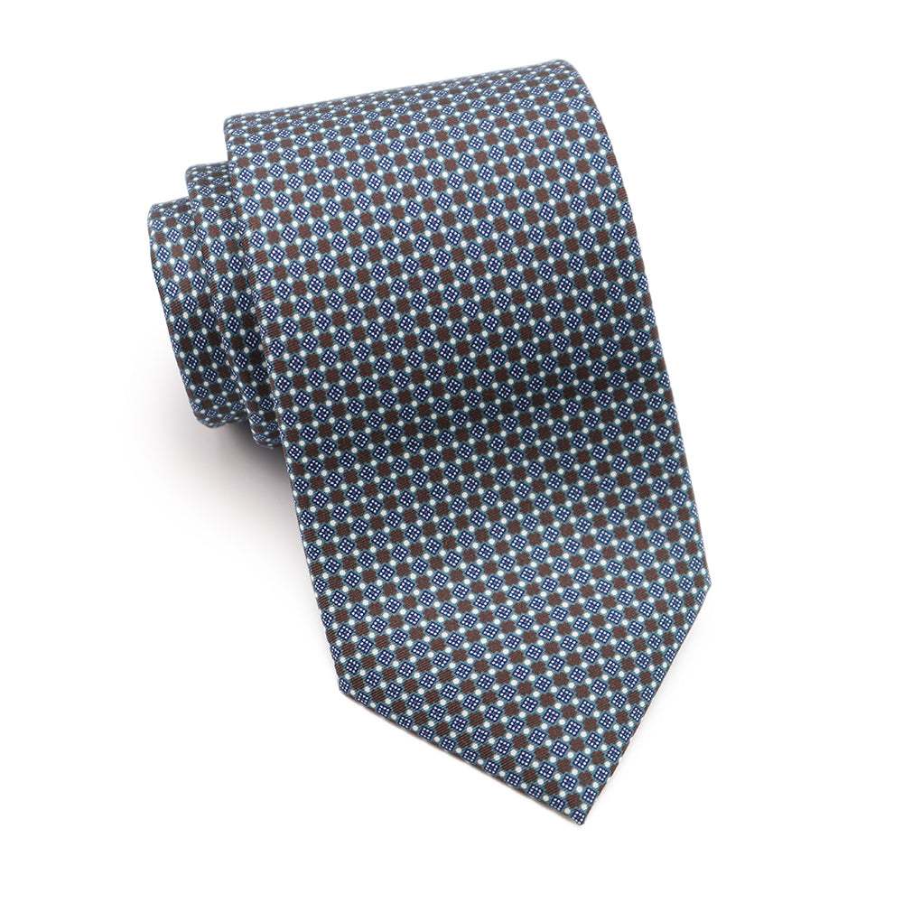 Mens Ledberry Silk Tie - Bronze Floret