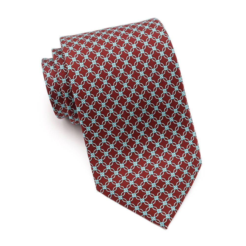 Mens Ledberry Silk Tie - Brick Star Tile