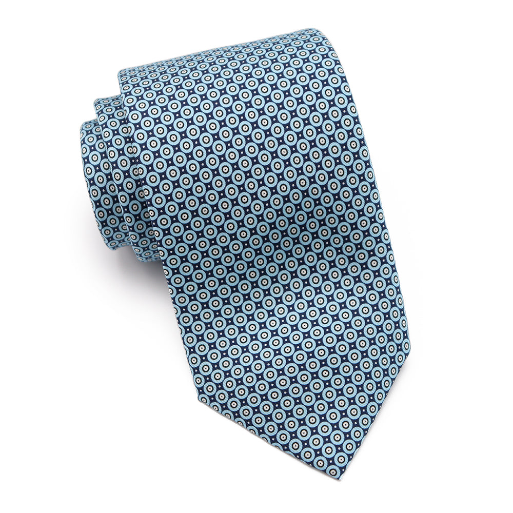 Mens Ledberry Silk Tie - Mint Circle Dot