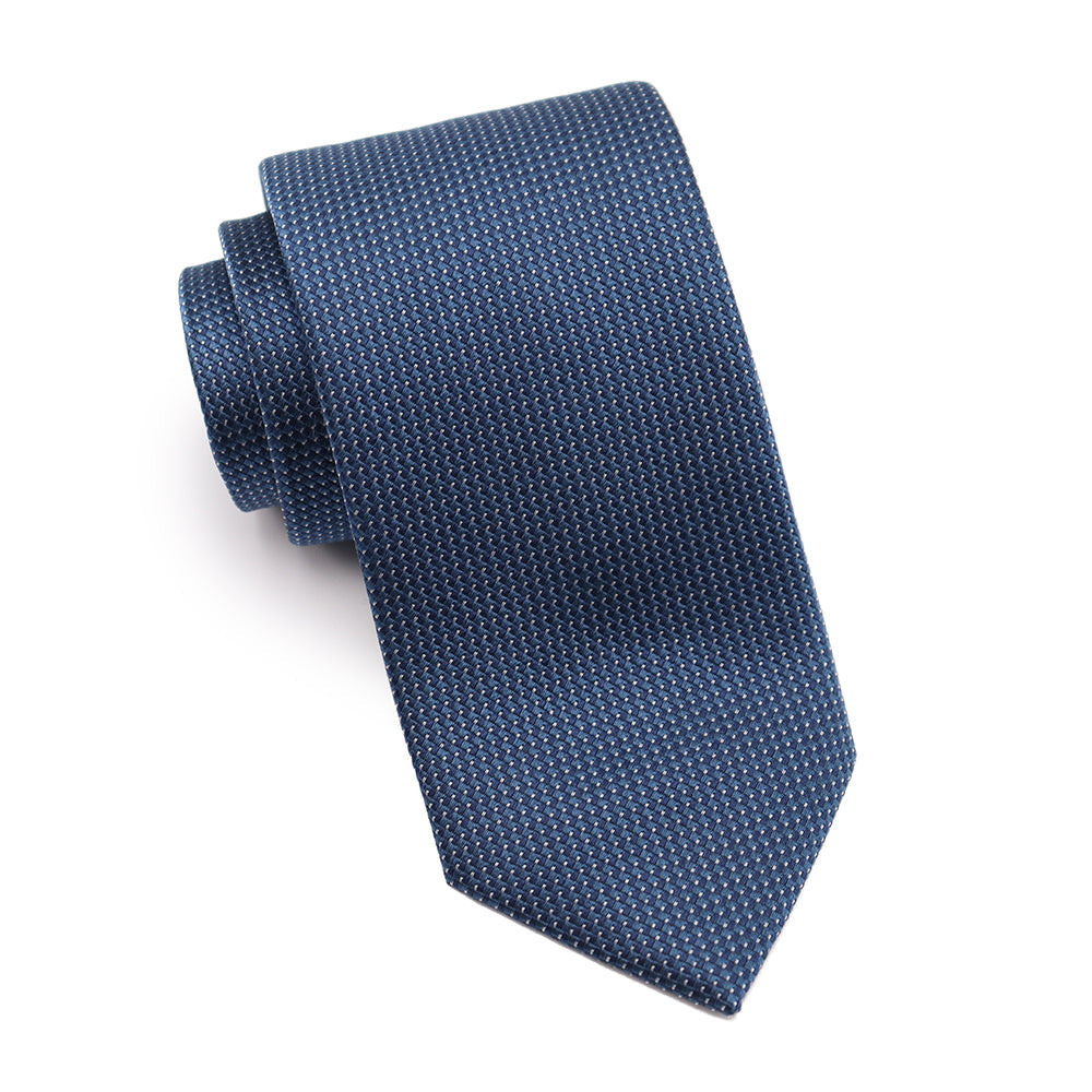 Mens Ledberry Silk Tie - Steel Blue Texture