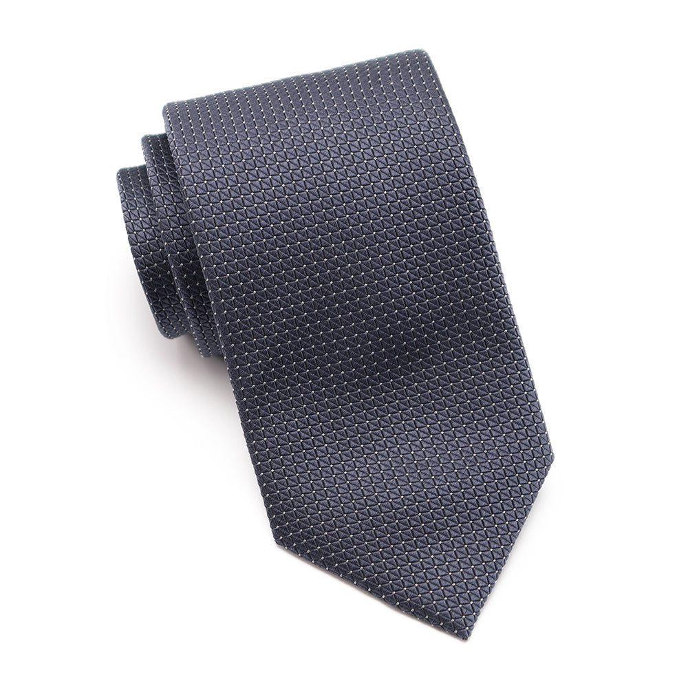 Mens Ledberry Silk Tie - Charcoal Grain