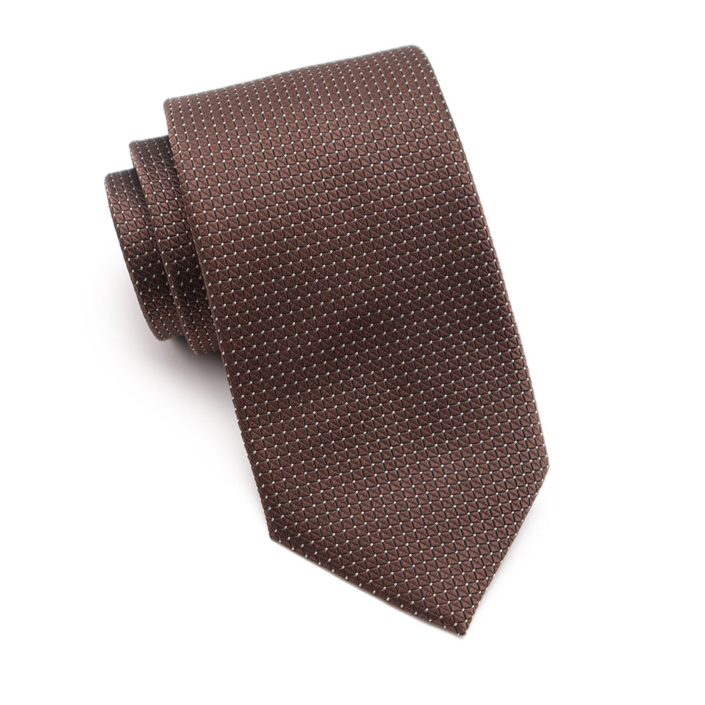 Mens Ledberry Silk Tie - Chocolate Grain