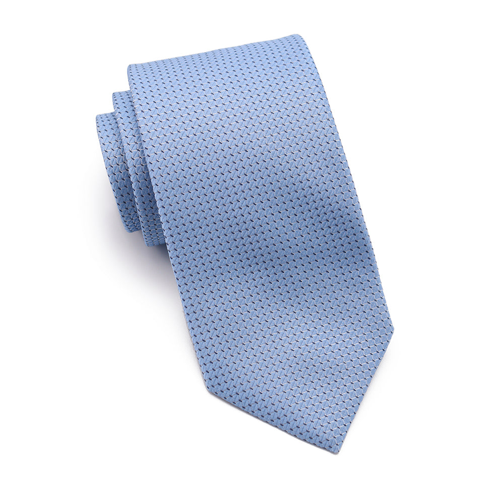 Mens Ledberry Silk Tie - Light Blue Texture