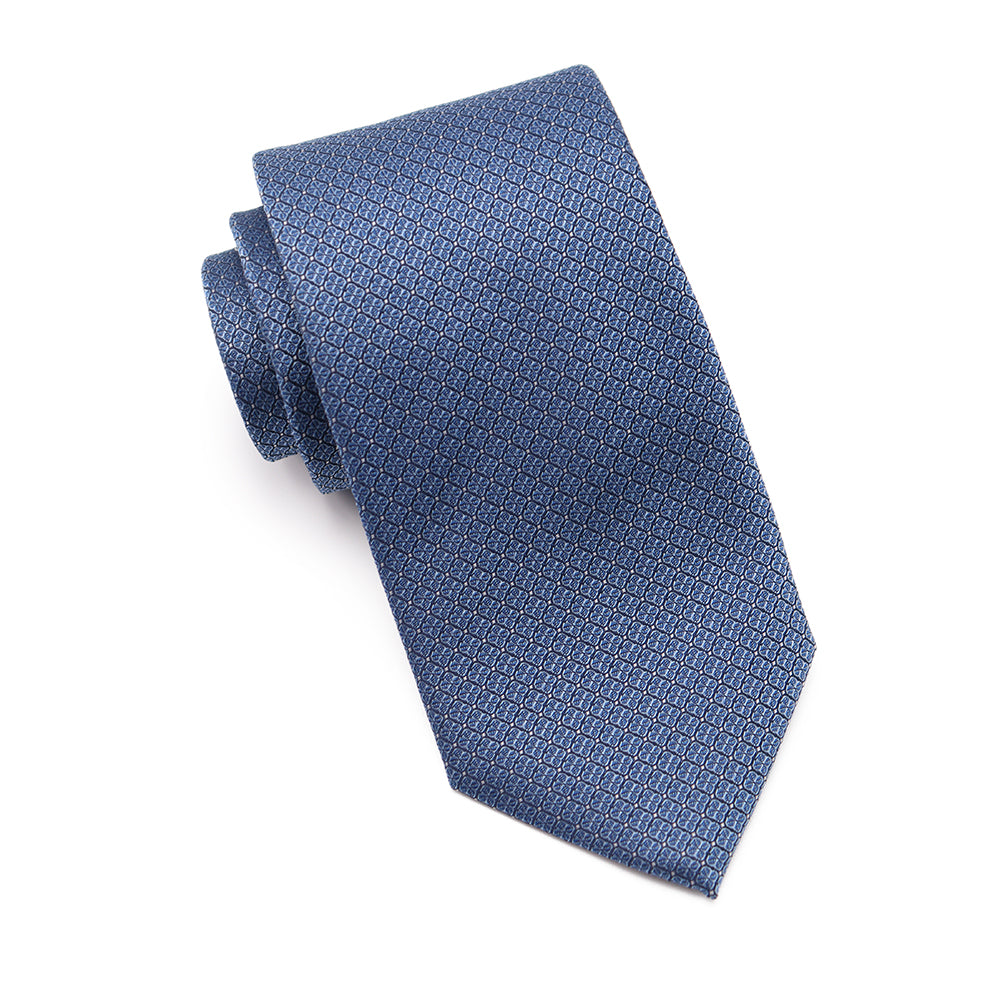 Mens Ledberry Silk Tie - Slate Blue Texture