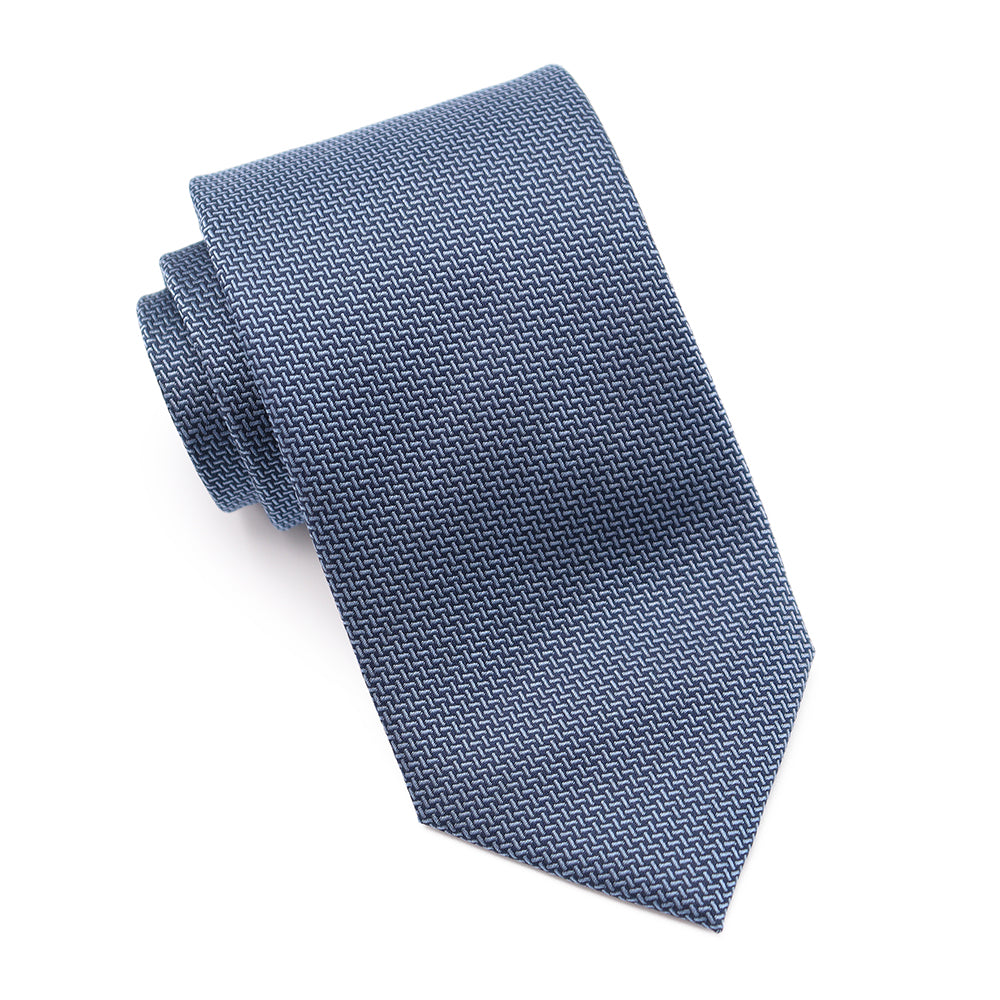Mens Ledberry Silk Tie - Blue Grey Texture
