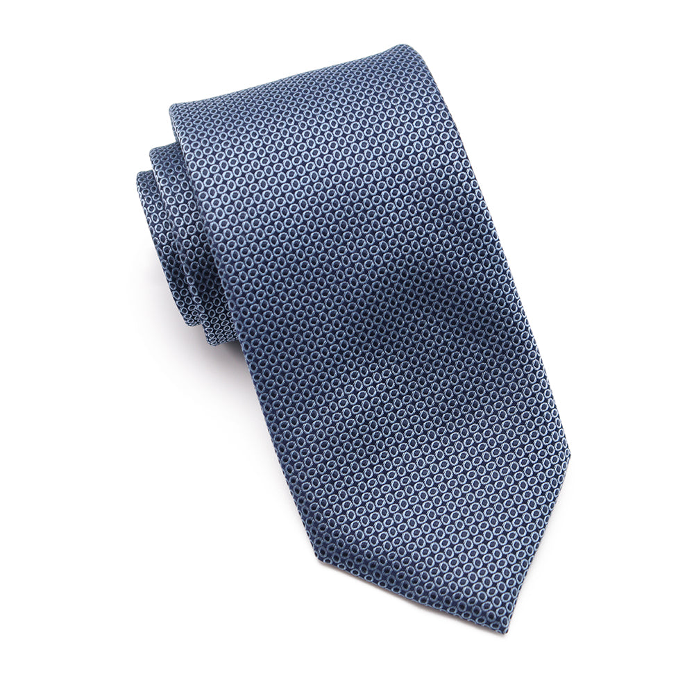 Mens Ledberry Silk Tie - Pewter Blue Texture