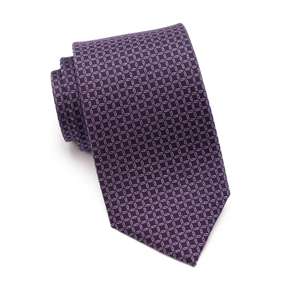 Mens Ledberry Silk Tie - Plum Tonal Ring