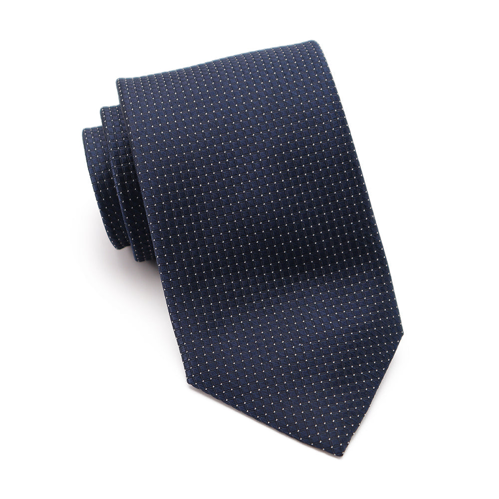 Mens Ledberry Silk Tie - Navy Micro Dot