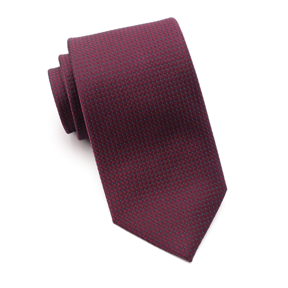 Mens Ledberry Silk Tie - Burgundy Micro Dot