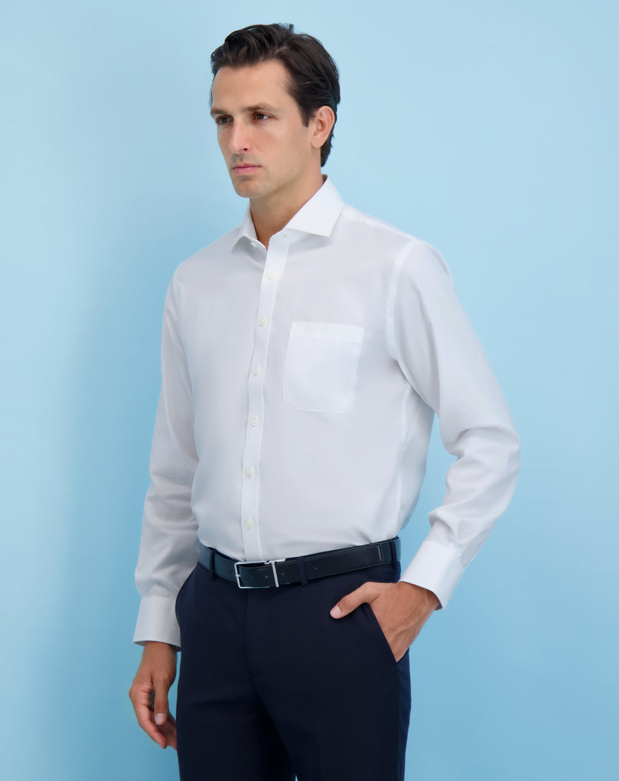 Mens Stretch Pinpoint, Cutaway Collar Slim Fit