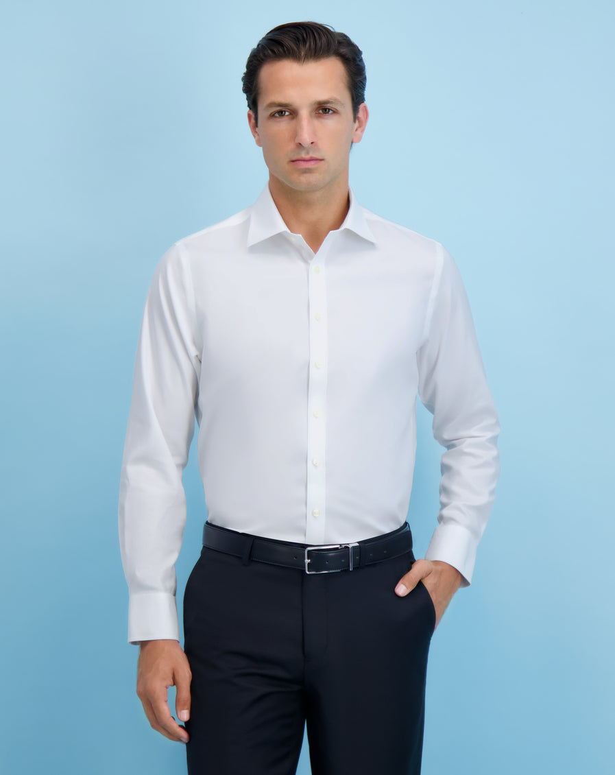 Mens Stretch Pinpoint, Spread Collar Classic Fit