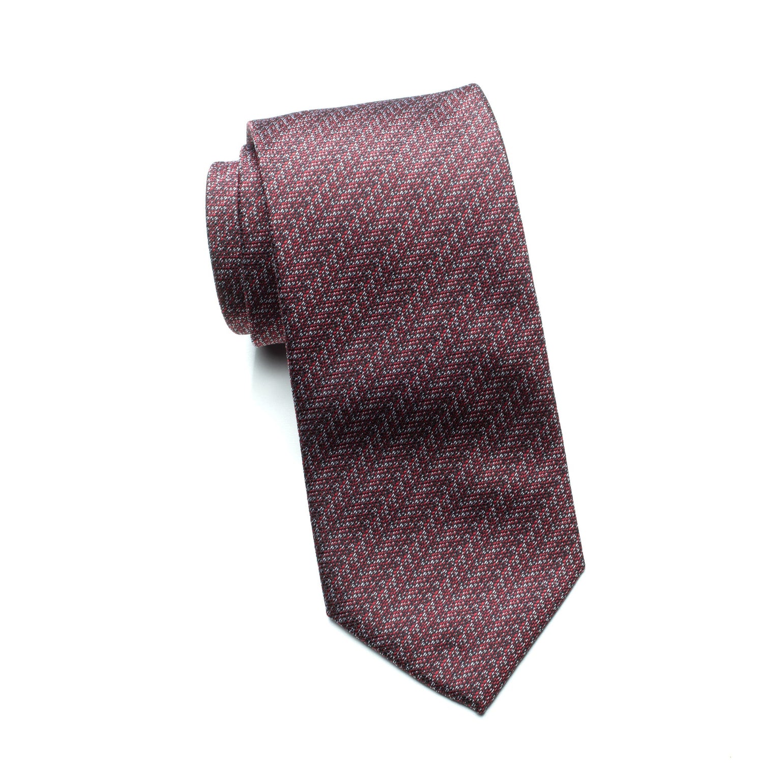 Mens Aurelio & Co Tie – Burgundy Chevron
