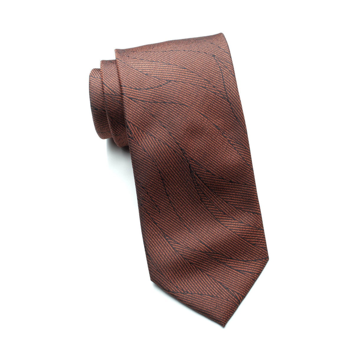 Mens Aurelio & Co Tie – Burnt Umber Leaf