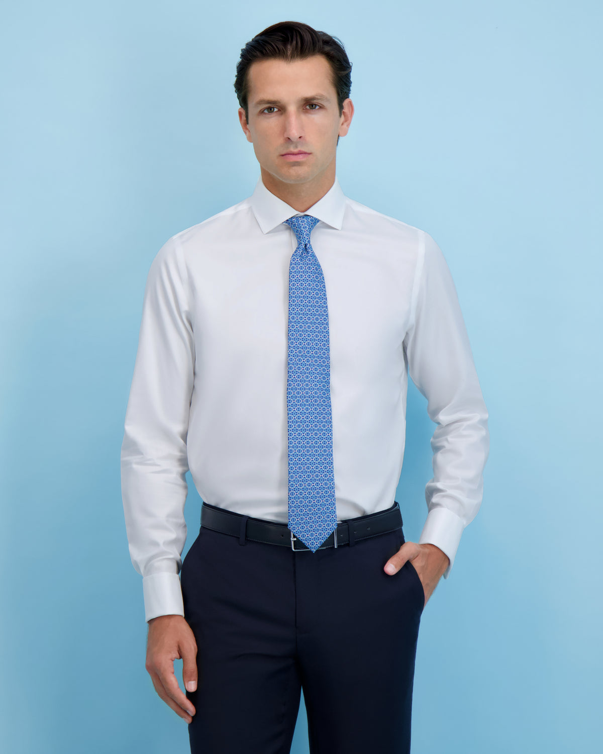 Mens Twill Cutaway Collar NON IRON Classic Fit