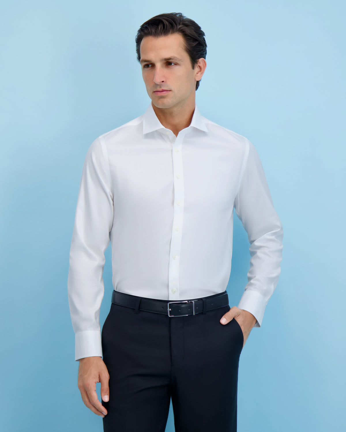 Mens Twill Cutaway Collar NON IRON Classic Fit