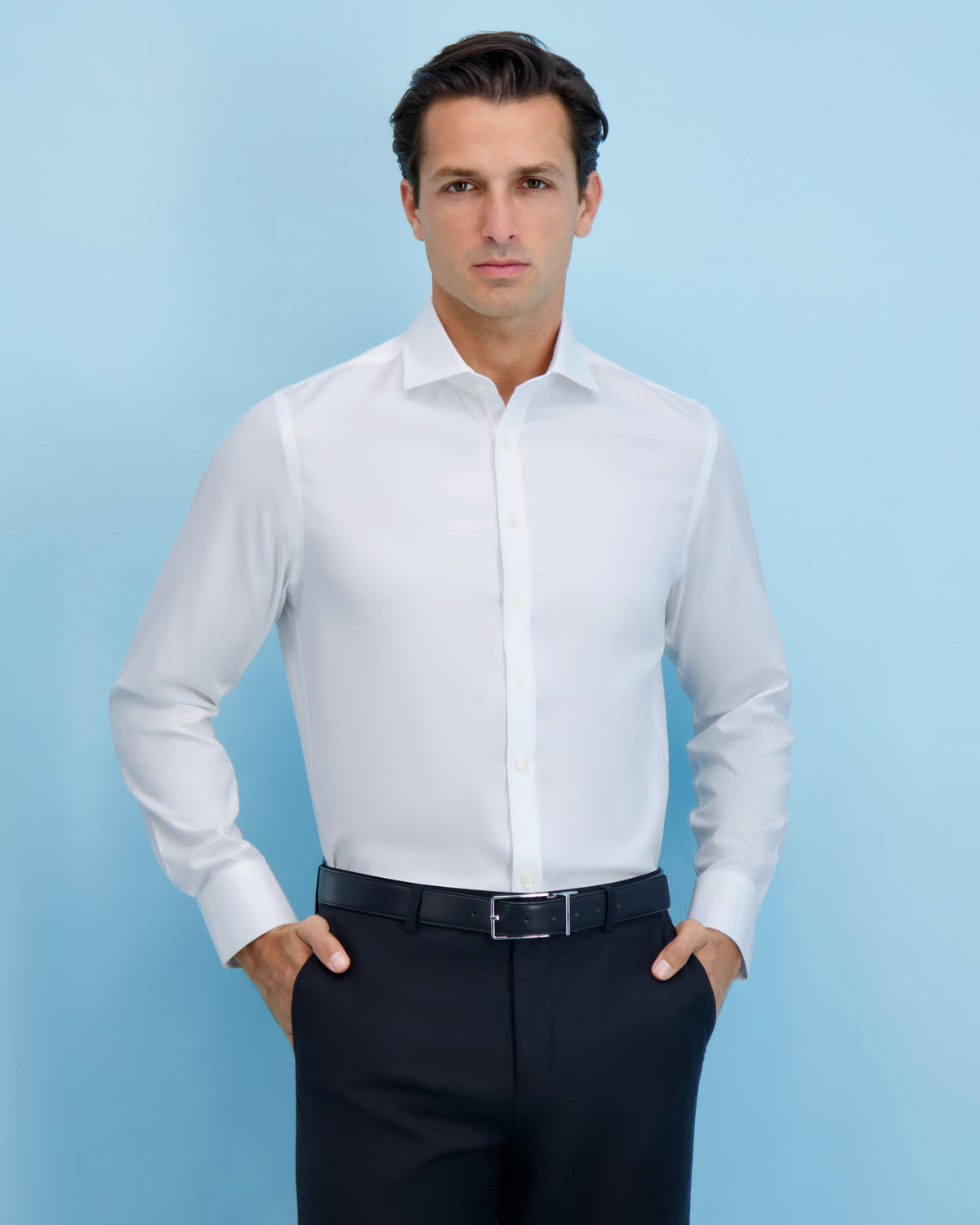 Mens Twill Cutaway Collar NON IRON Classic Fit