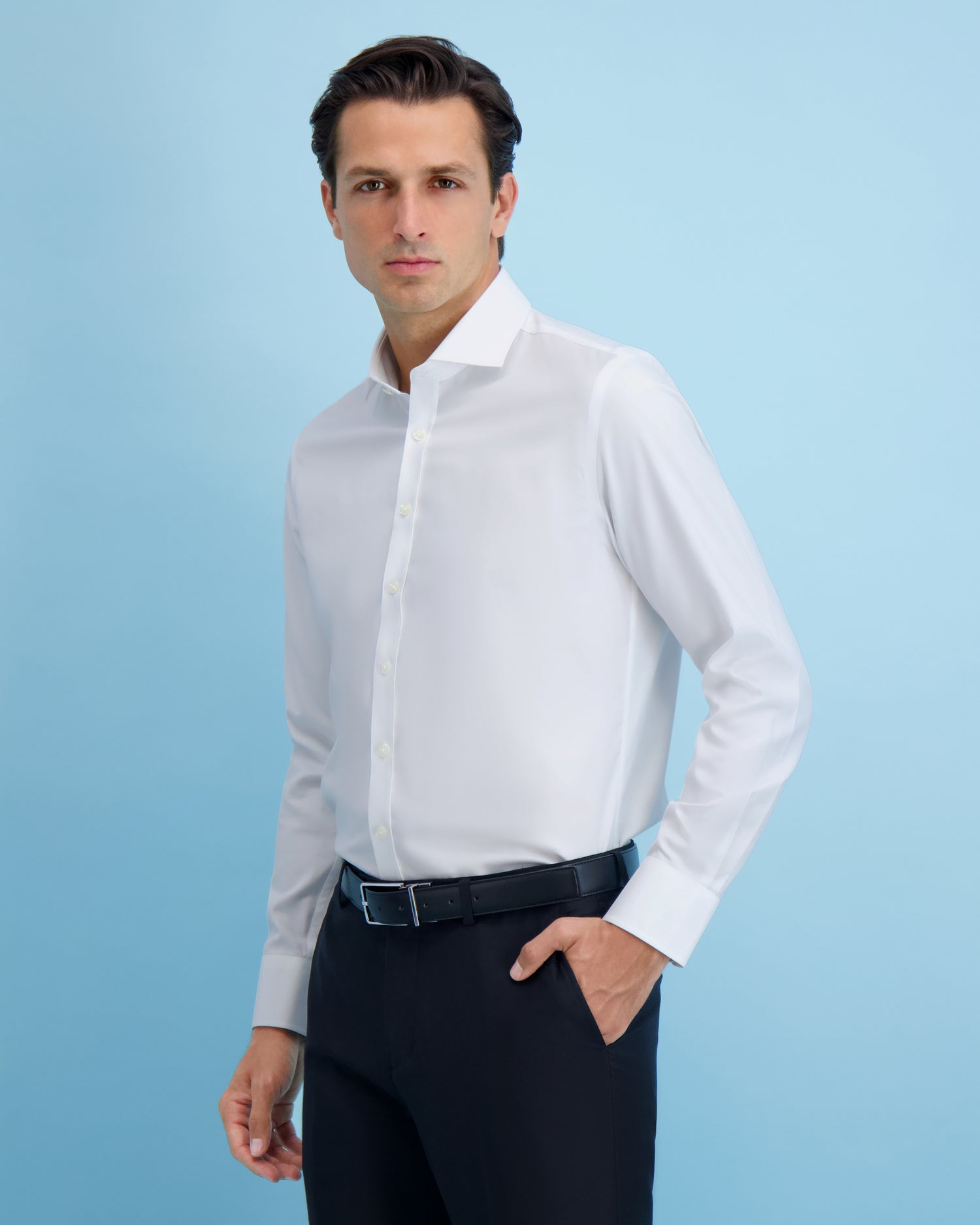 Mens Twill Cutaway Collar NON IRON Classic Fit