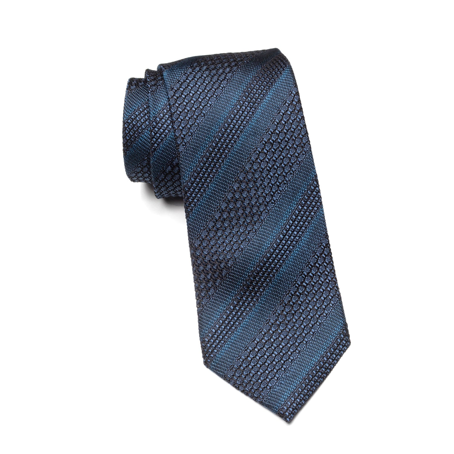 Mens Ledberry Grenadine Tie – Deep Indigo Mosaic