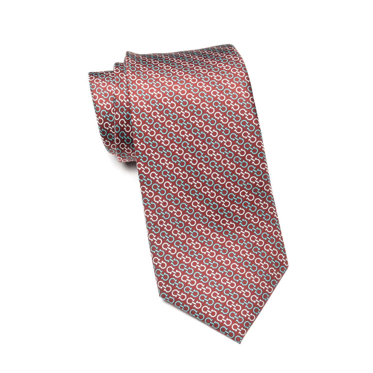 Mens Ledberry Silk Tie – Burgundy Interlock