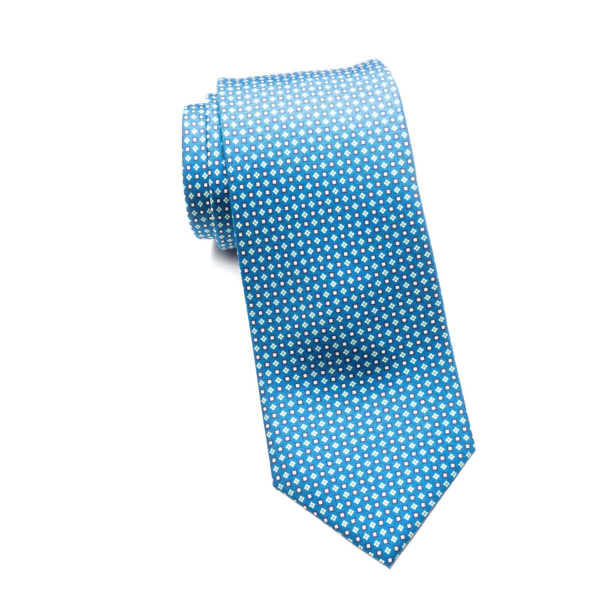 Mens Ledberry Silk Tie – Blue Micro Floral