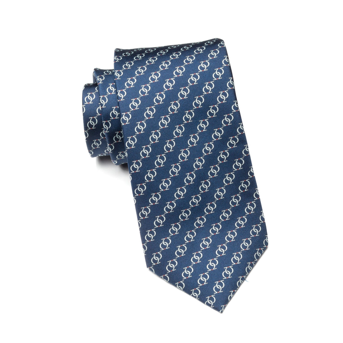 Mens Ledberry Silk Tie – Navy Double Link