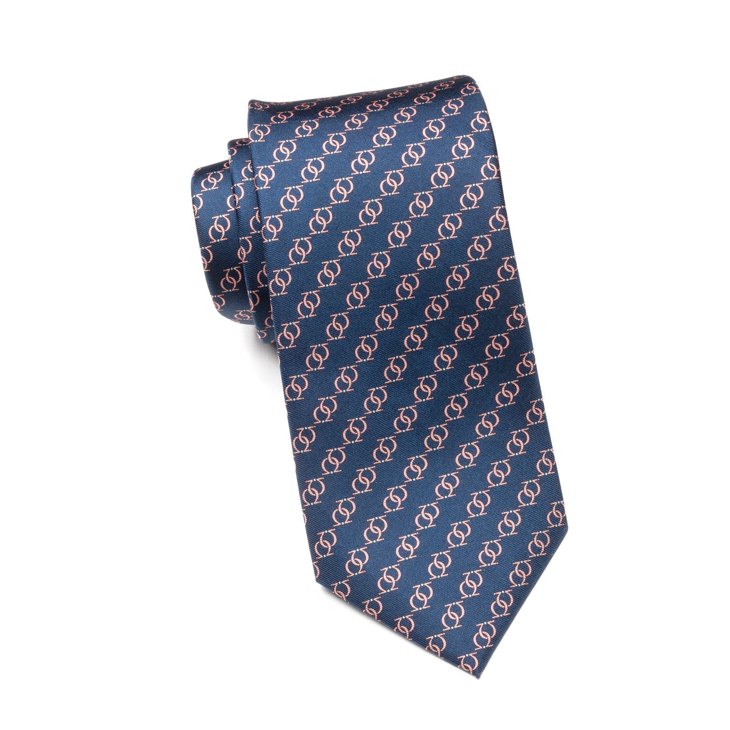 Mens Ledberry Silk Tie – Navy Rose Monogram