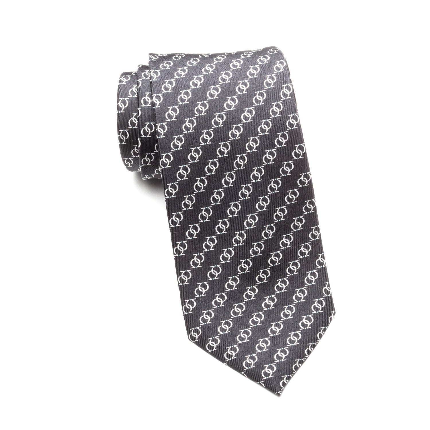 Mens Ledberry Silk Tie – Charcoal Monogram