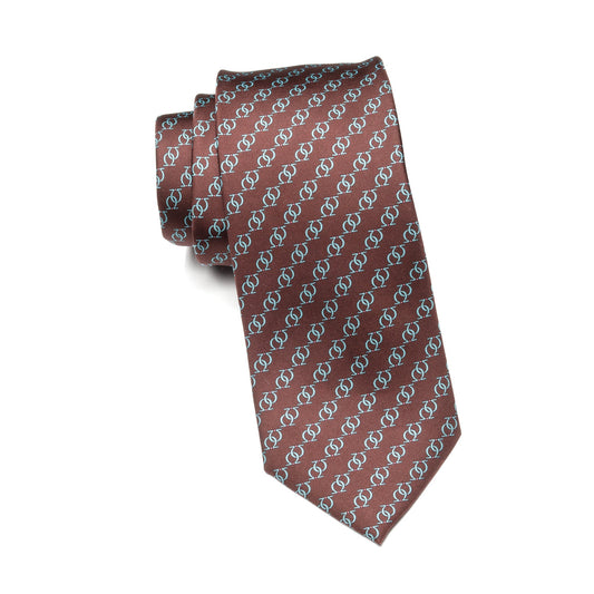 Mens Ledberry Silk Tie – Chestnut Interlock
